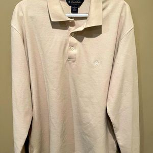 Brooks Brothers khaki long sleeve polo, mens size large